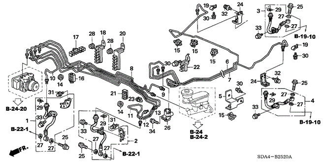 Chassis/Brake Lines (TCS/VSA) for 2003 Honda ACCORD SEDAN #1