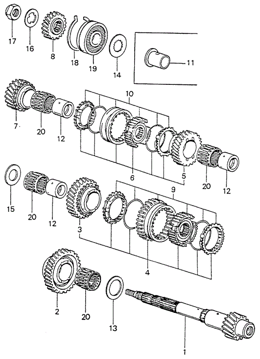 TRANSMISSION - MANUAL/MT COUNTERSHAFT - COUNTERSHAFTGEARS for 1982 Honda CIVIC SEDAN #1