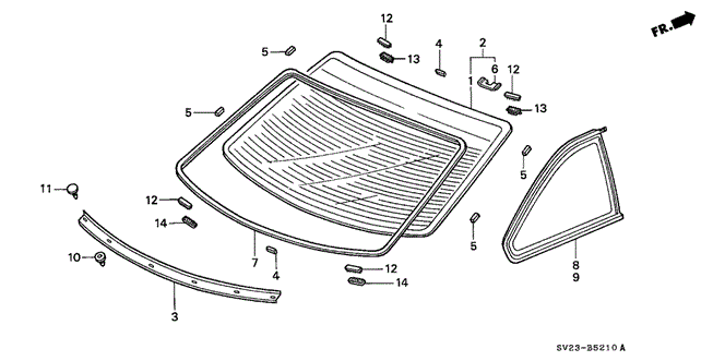 BODY / AIR CONDITIONING/REAR WINDSHIELD for 1996 Honda ACCORD COUPE #1