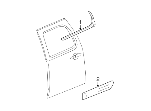 Yukon XL 1500 EXTERIOR TRIM - REAR DOOR
