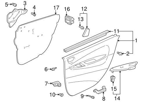 BODY/INTERIOR TRIM - REAR DOOR for 2003 Toyota Prius #1