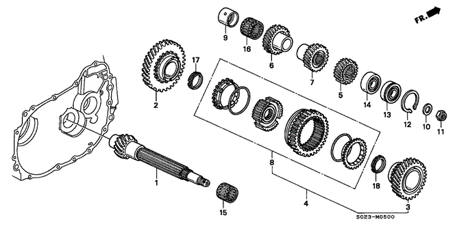 Transmission - Manual/MT Countershaft (SOHC) for 1996 Honda CIVIC COUPE #1