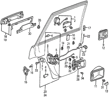 Body/Air Conditioning/Rear Door Locks 4DR for 1982 Honda ACCORD SEDAN #1