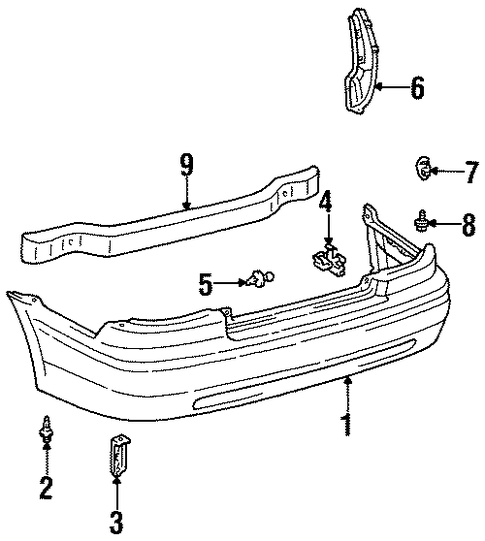 BODY/BUMPER & COMPONENTS - REAR for 1997 Toyota Paseo #1