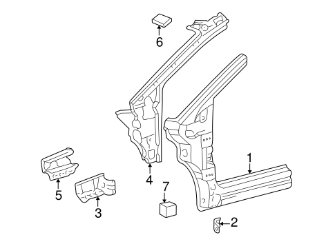 BODY/HINGE PILLAR for 2003 Toyota Sienna #1