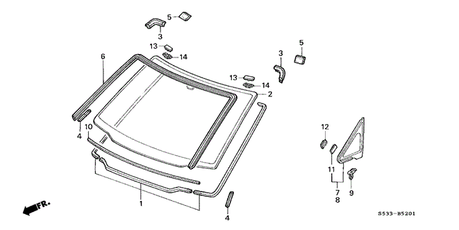 Seal, Front Windshield Molding (Lower) Seal, Front Windshield Molding (Lower)