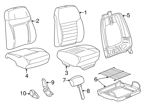 Body/Front Seat Components for 2000 Ford Mustang #1