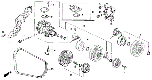 Body/Air Conditioning/A/C Compressor (3) for 1993 Honda ACCORD COUPE #1