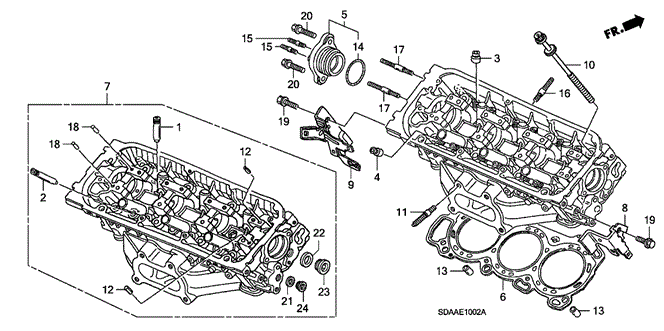 Engine/Rear Cylinder Head (V6) for 2007 Honda ACCORD SEDAN #1
