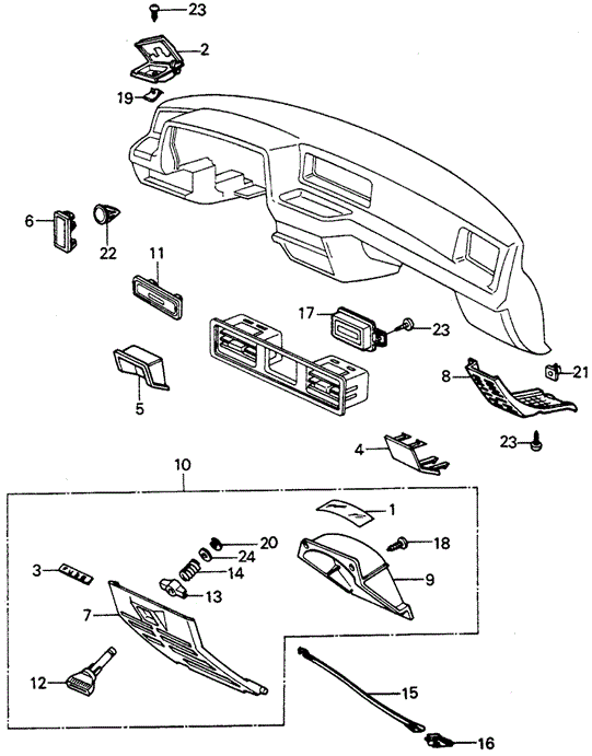 INTERIOR / BUMPER/INSTRUMENT GARNISH - MOLDING (2) for 1982 Honda CIVIC 5-DOOR #1