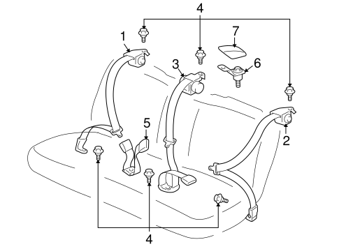 ELECTRICAL/REAR SEAT BELTS for 2002 Toyota Prius #1
