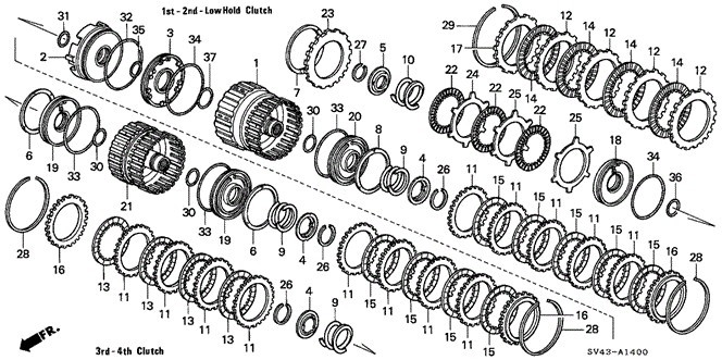 TRANSMISSION - AUTOMATIC/AT CLUTCH (V6) for 1995 Honda ACCORD SEDAN #1