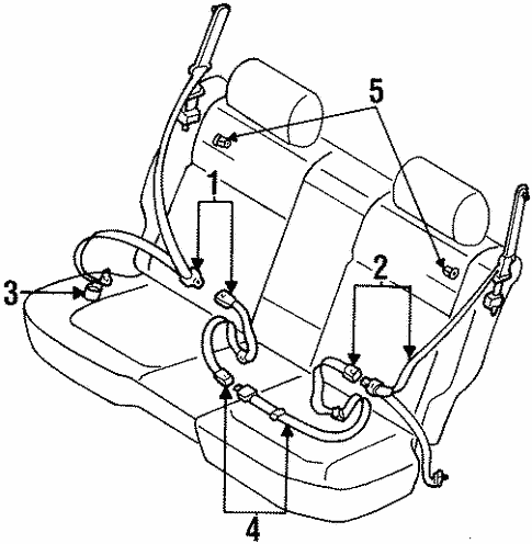 Rear Seat Belts for 1995 Subaru Legacy #0