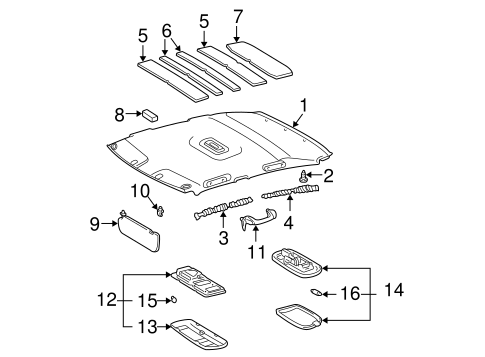BODY/INTERIOR TRIM - ROOF for 2003 Toyota Corolla #2