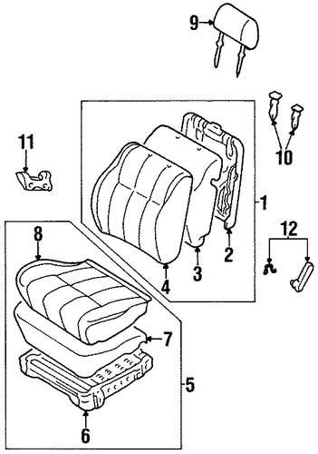 BODY/FRONT SEAT COMPONENTS for 1997 Toyota T100 #3