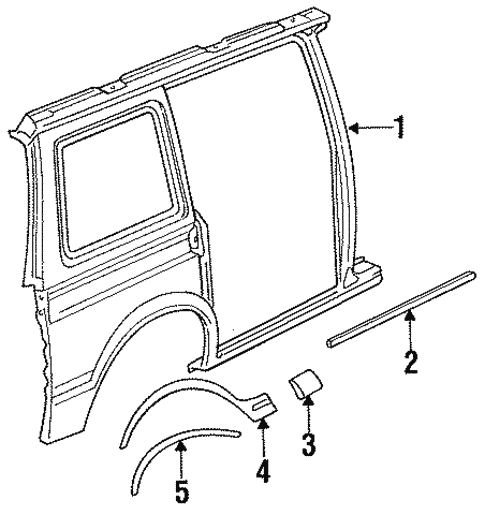 Exterior Trim - Side Panel for 1991 Chrysler Town & Country #1