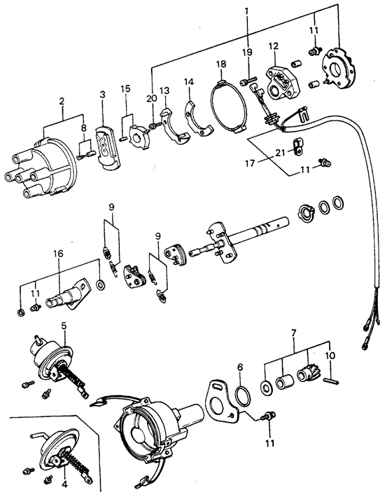 ENGINE/DISTRIBUTOR COMPONENTS (3) for 1982 Honda CIVIC HATCHBACK #1