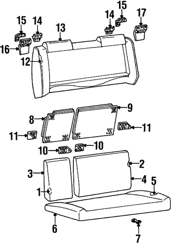 Grand Am REAR SEAT COMPONENTS