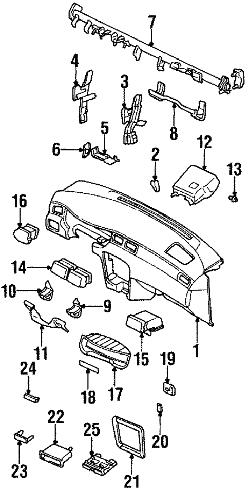 Instrument Panel Components for 1997 Nissan Sentra #0