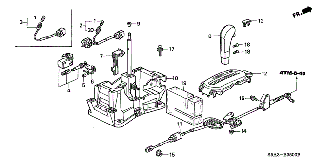 Chassis/Select Lever (1) for 2003 Honda CIVIC SEDAN #1