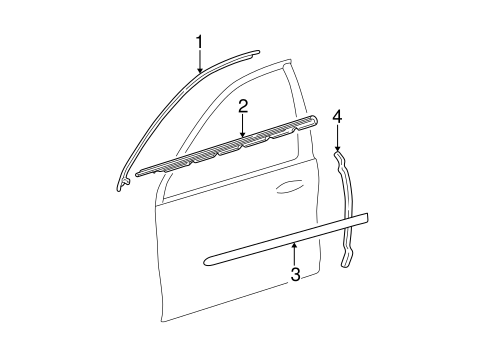 Exterior Trim - Front Door for 2004 Ford Taurus #0