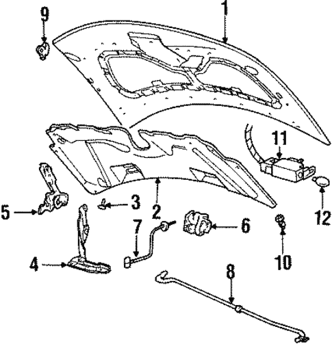 Hood & Components for 2000 Ford Windstar #0