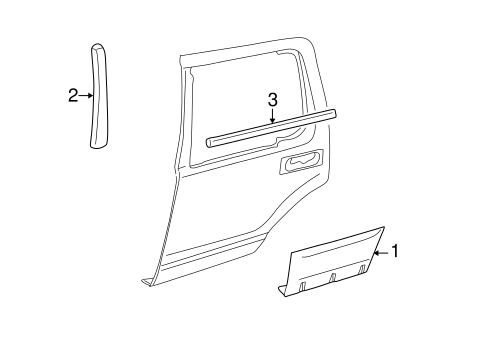 Aviator EXTERIOR TRIM - REAR DOOR
