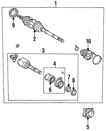 FRONT SUSPENSION/AXLE SHAFT for 1999 Toyota Celica #1