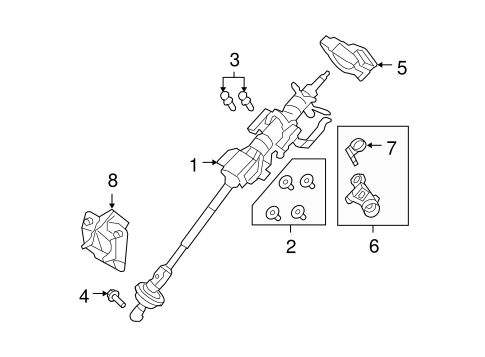 Steering/Steering Column Assembly for 2007 Ford Edge #1