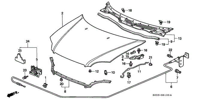 BODY / AIR CONDITIONING/HOOD for 2000 Honda CIVIC HATCHBACK #1