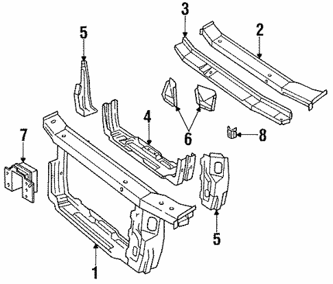 Radiator Support for 1991 Pontiac Grand Prix #0