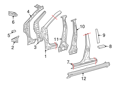 BODY/HINGE PILLAR for 2009 Toyota Corolla #1