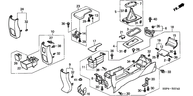 Interior/Bumper/Console (3) for 2004 Honda CIVIC COUPE #1