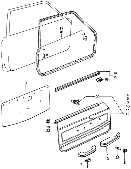 INTERIOR / BUMPER/FRONT DOOR LINING - WEATHERSTRIP for 1982 Honda CIVIC HATCHBACK #1