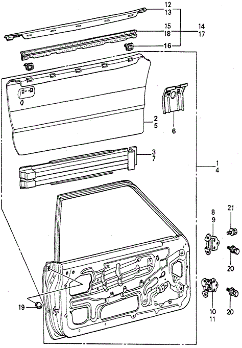 BODY / AIR CONDITIONING/DOOR PANEL for 1980 Honda ACCORD HATCHBACK #1