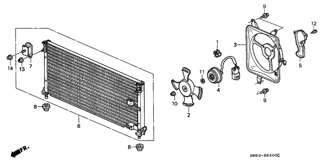 BODY / AIR CONDITIONING/A/C AIR CONDITIONER (CONDENSER) for 1993 Honda ACCORD 5-DOOR #1