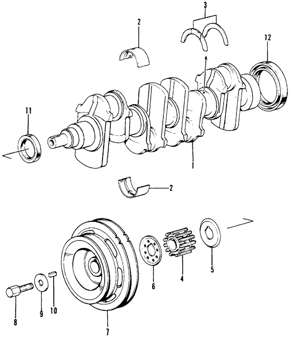 ENGINE/CRANKSHAFT for 1975 Honda CIVIC 1200 HATCHBACK #1