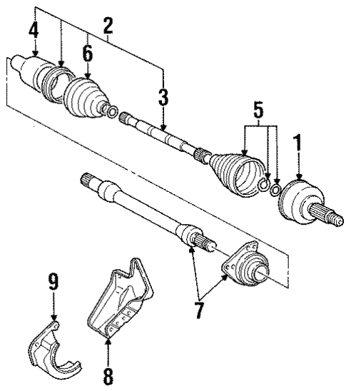 Front Suspension/Drive Axles for 1997 Ford Contour #1