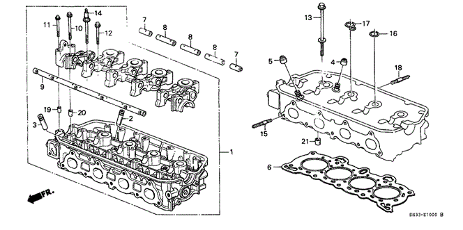 ENGINE/CYLINDER HEAD for 1991 Honda CIVIC HATCHBACK #1