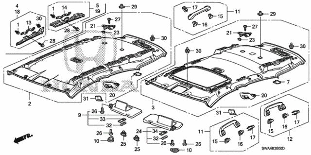 Roof Lining for 2008 Honda CR-V #0