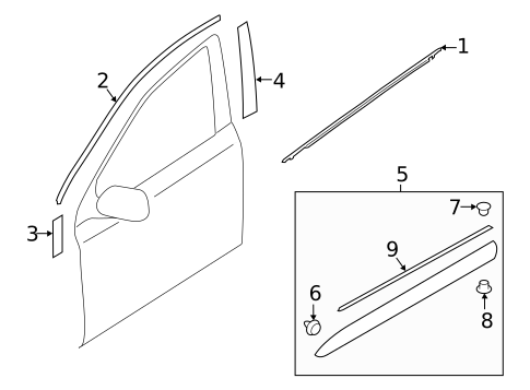 Exterior Trim - Front Door for 2020 Subaru Legacy #0
