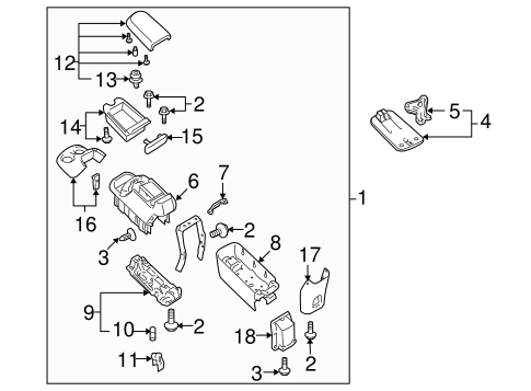 BODY/REAR CONSOLE for 2005 Toyota Sequoia #1