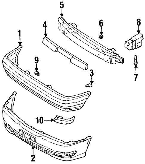 Bumper & Components - Front for 1996 Nissan Sentra #0