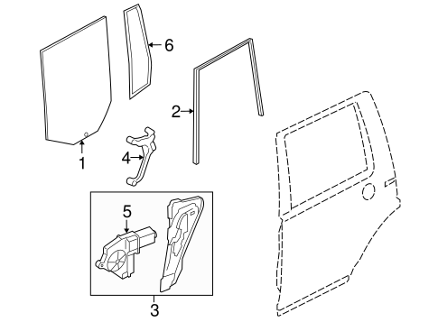 LR4 GLASS - REAR DOOR