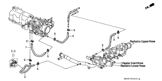 ENGINE/WATER HOSE for 2001 Honda ACCORD COUPE #1