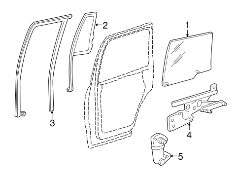 Glass - Rear Door for 2008 Lincoln Navigator #0