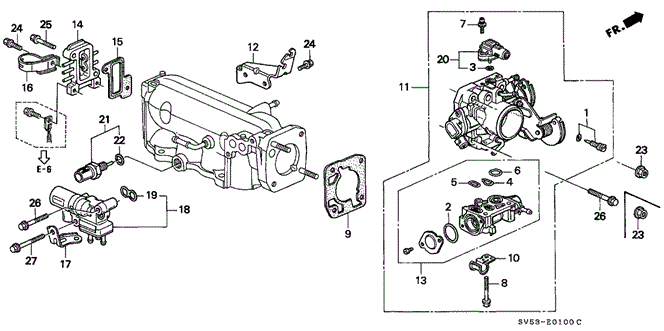 ENGINE/THROTTLE BODY for 1997 Honda ACCORD 5-DOOR #1