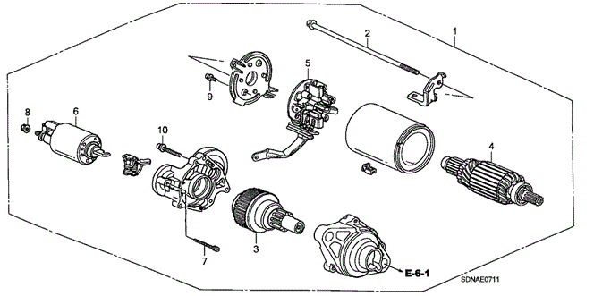 ENGINE/STARTER MOTOR (MITSUBA) (V6) for 2007 Honda ACCORD COUPE #1