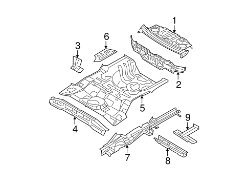 Rear Floor & Rails for 2007 Kia Spectra #0