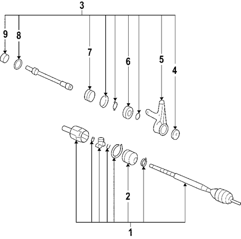 OEM Honda 44305-SD9-013 - Axle Assembly OEM Honda 44305-SD9-013 - Axle Assembly